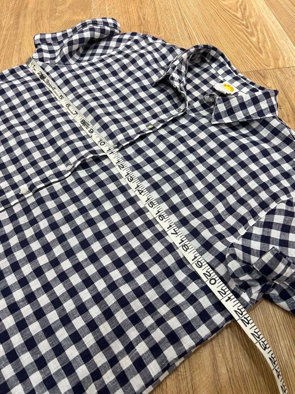 C&C California Women's Linen Short Sleeve Button Down Gingham Shirt Size M - Picture 5 of 10